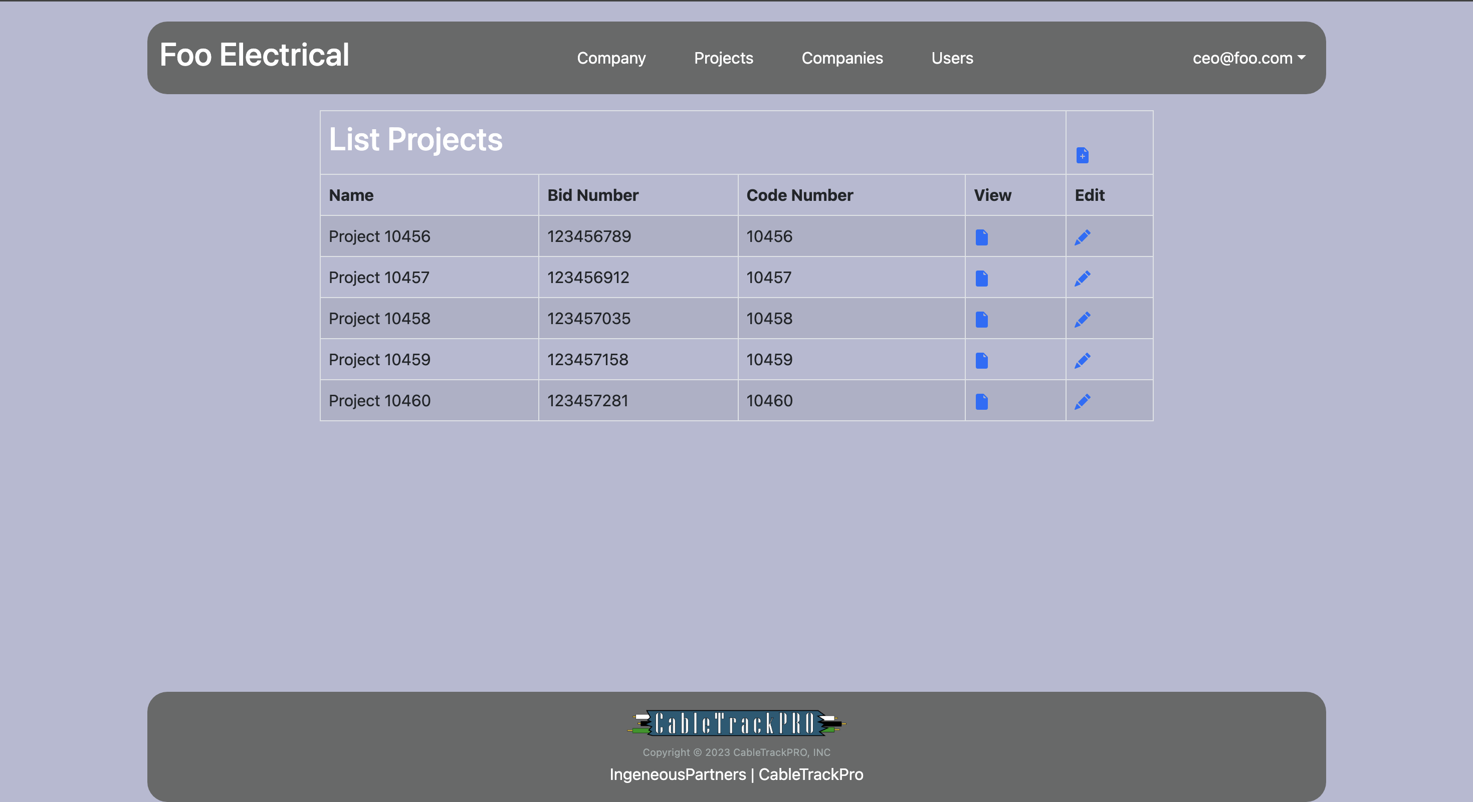 Projects Dashboard